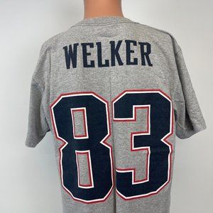 Reebok Wes Welker New England Patriots Super Bowl 46 Jersey T Shirt NFL Size M